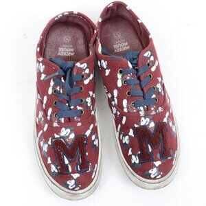 Disney Mickey Mouse Burgundy Sneakers Women's‎ Size 10 Low-top Lace Up Shoes